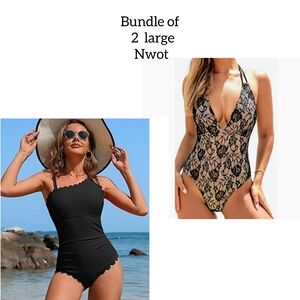 Black and Lace Swimsuit Bundle Exta Large Not A Large I Put By Mistake
